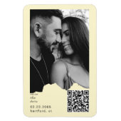 Magnet Flexible Buttery Yellow Couple Photo QR Code Wedding  (Vertical)