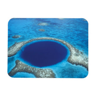 Magnet Flexible CA, Belize. Vue aérienne du Trou Bleu (diamètre