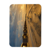 Magnet Flexible Cabines de plage au coucher du soleil sur la côte  (Vertical)