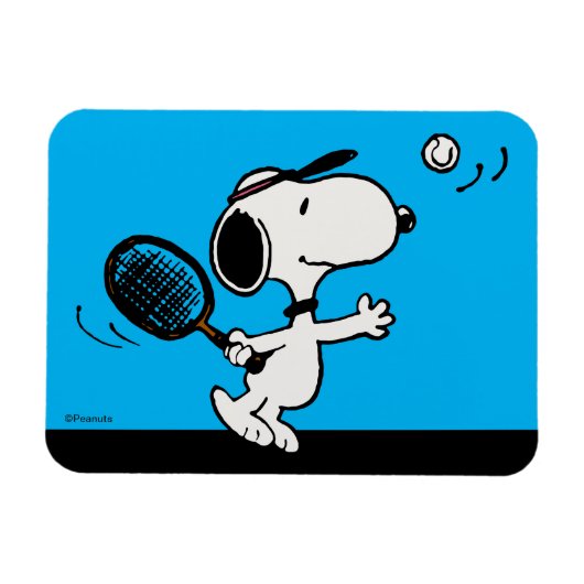 Magnet Flexible cacahuètes | Snoopy Joue Au Tennis (Horizontal)
