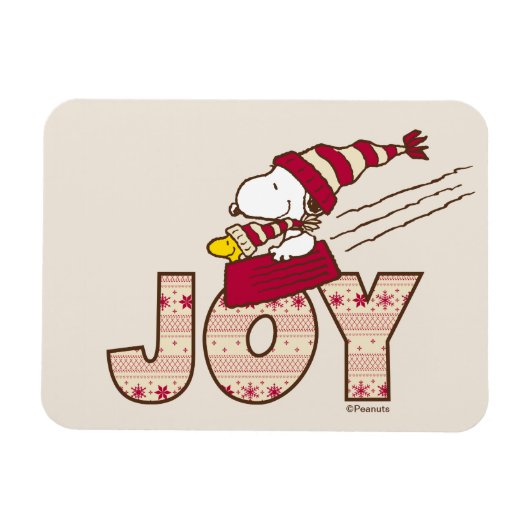 Magnet Flexible cacahuètes | Snoopy & Woodstock Joy Sled Ride (Horizontal)