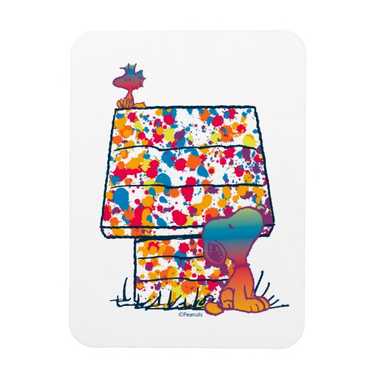 Magnet Flexible cacahuètes | Snoopy & Woodstock Rainbow Paint (Vertical)