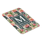 Magnet Flexible Cactus Motif Fleurs roses Monogramme Flexible (Côté Droit)
