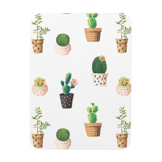 Magnet Flexible Cactus Succulents de Dessert Vert dans les pots (Vertical)