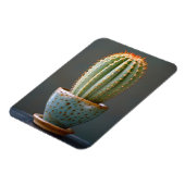 Magnet Flexible Cactus vert dans un pot en céramique Turquoise pho (Côté Gauche)