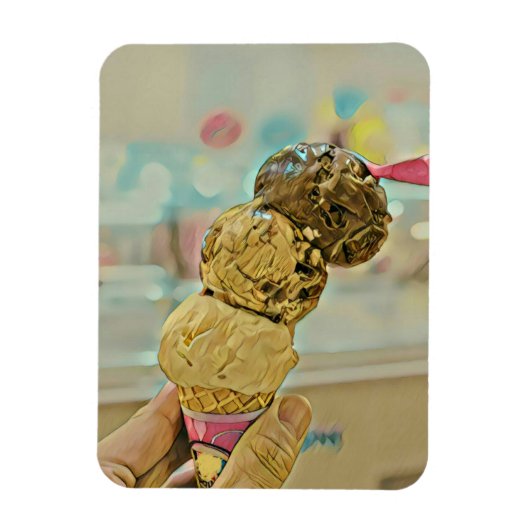 Magnet Flexible Cadeau d'anniversaire de crème glacée (Vertical)