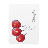 Magnet Flexible cadeau de ballon rouge à 30e anniversaire (Vertical)