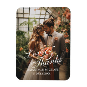 Magnet Flexible Cadeau de mariage personnalisé avec photo 'Amour &