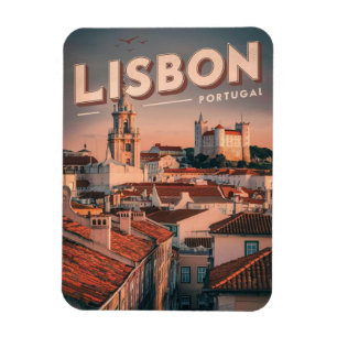 Magnet Flexible Cadeau de voyage de Lisbonne vintage Portugal
