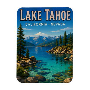 Magnet Flexible Cadeau de voyage panoramique émeraude du lac Tahoe