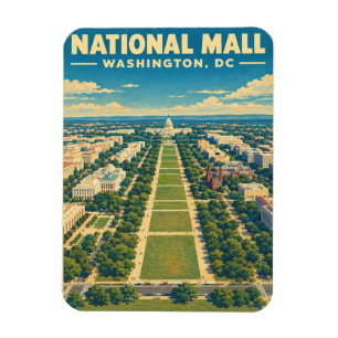 Magnet Flexible Cadeau de voyage vintage National Mall Washington