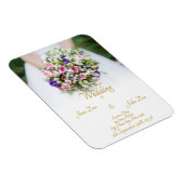 Magnet Flexible Cadeau Mariage - Mariée avec bouquet mariage color (Côté Droit)