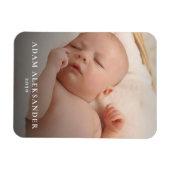 Magnet Flexible Cadeau Personnalisé Texte Simple Bébé Nouveau-Né P (Horizontal)