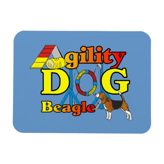 Magnet Flexible Cadeaux d'agilité beagle (Horizontal)