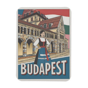 Magnet Flexible Cadeaux de femme locale vintage Budapest Hongrie