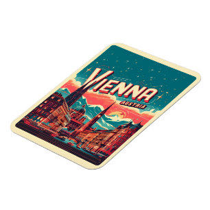Magnet Flexible Cadeaux de la ville rétro de Vienne Autriche