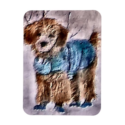 Magnet Flexible Cadeaux de Noël de caniche (Vertical)