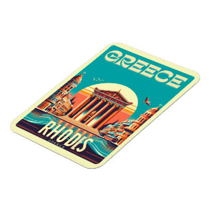 Magnet Flexible Cadeaux de voyage de vacances à Rhodes City - Grèc