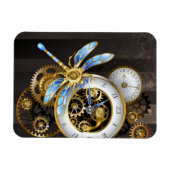 Magnet Flexible Cadran Steampunk avec libellule (Horizontal)