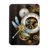 Magnet Flexible Cadran Steampunk avec libellule (Vertical)