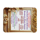 Magnet Flexible Cadre botanique floral doré 3D (Horizontal)