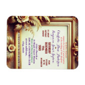 Magnet Flexible Cadre botanique floral doré 3D (Horizontal)