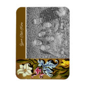 Magnet Flexible Cadre de bordure florale Personnalisé Ajouter votr (Vertical)