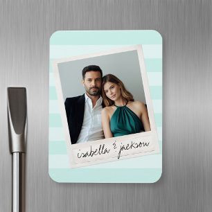 Magnet Flexible Cadre de photo Instagram de mariage rétro avec tex