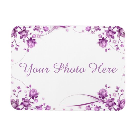 Magnet Flexible Cadre photo avec fleurs (Horizontal)