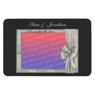 Magnet Flexible Cadre photo en argent élégant Mariage personnalisé