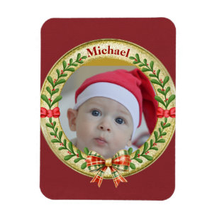 Magnet Flexible Cadre photo personnalisé et couronne de Noël
