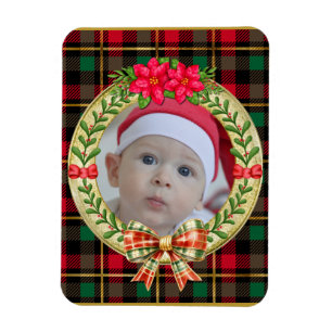 Magnet Flexible Cadre photo personnalisé et couronne de Noël