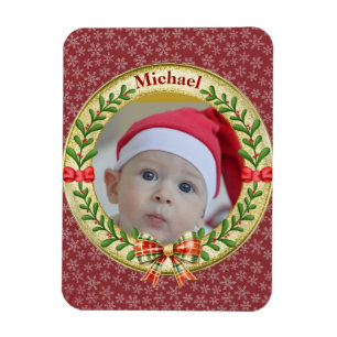 Magnet Flexible Cadre photo personnalisé et couronne de Noël