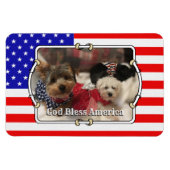 Magnet Flexible Cadre photo personnalisé USA American Flag Patriot (Horizontal)