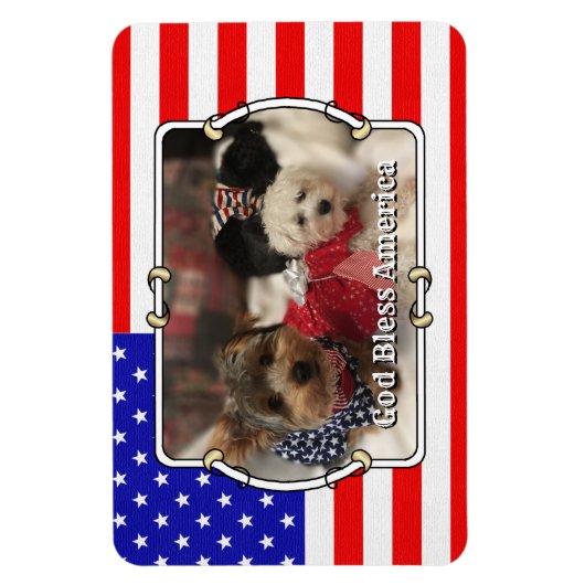 Magnet Flexible Cadre photo personnalisé USA American Flag Patriot (Vertical)