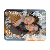Magnet Flexible Cadres de coquillages blancs Photo personnalisée (Horizontal)