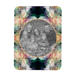 Magnet Flexible Cadres de fleurs de pivoines roses Ajouter votre p