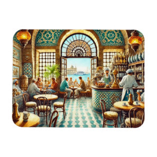 Magnet Flexible Café à Alexandrie Egypte Aquarelle Peinture