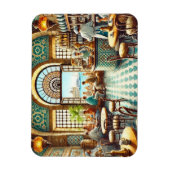 Magnet Flexible Café à Alexandrie Egypte Aquarelle Peinture (Vertical)