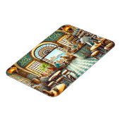 Magnet Flexible Café à Alexandrie Egypte Aquarelle Peinture (Côté Gauche)