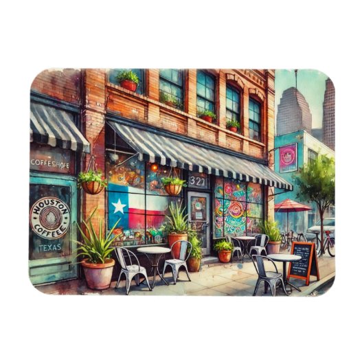 Magnet Flexible Café à Houston Texas (Horizontal)