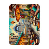 Magnet Flexible Café à Istanbul aquarelle peinture (Vertical)