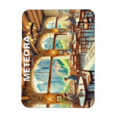 Magnet Flexible Café à Meteora Grèce Paysage de voyage (Vertical)