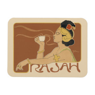 Magnet Flexible Café Art Nouveau vintage Rajah, dame avec café