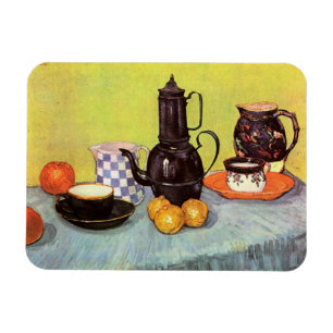 Magnet Flexible Café en émail bleu par Vincent van Gogh