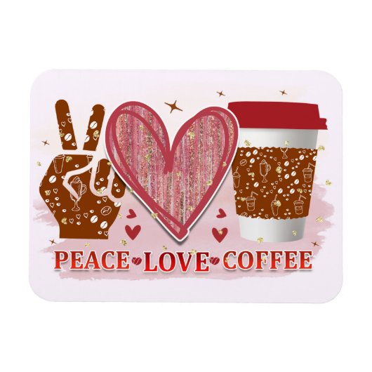Magnet Flexible Café Peace Love (Horizontal)