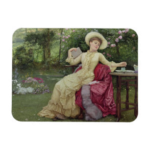 Magnet Flexible Café potable et lecture dans le jardin (la semain