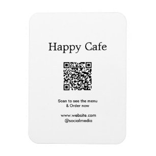 Magnet Flexible Cafe restaurant scanner pour voir le menu commande