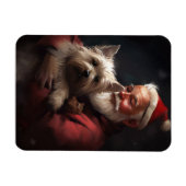 Magnet Flexible Cairn Terrier Avec Noël Festif Du Père Noël (Horizontal)