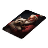 Magnet Flexible Cairn Terrier Avec Noël Festif Du Père Noël (Côté Gauche)